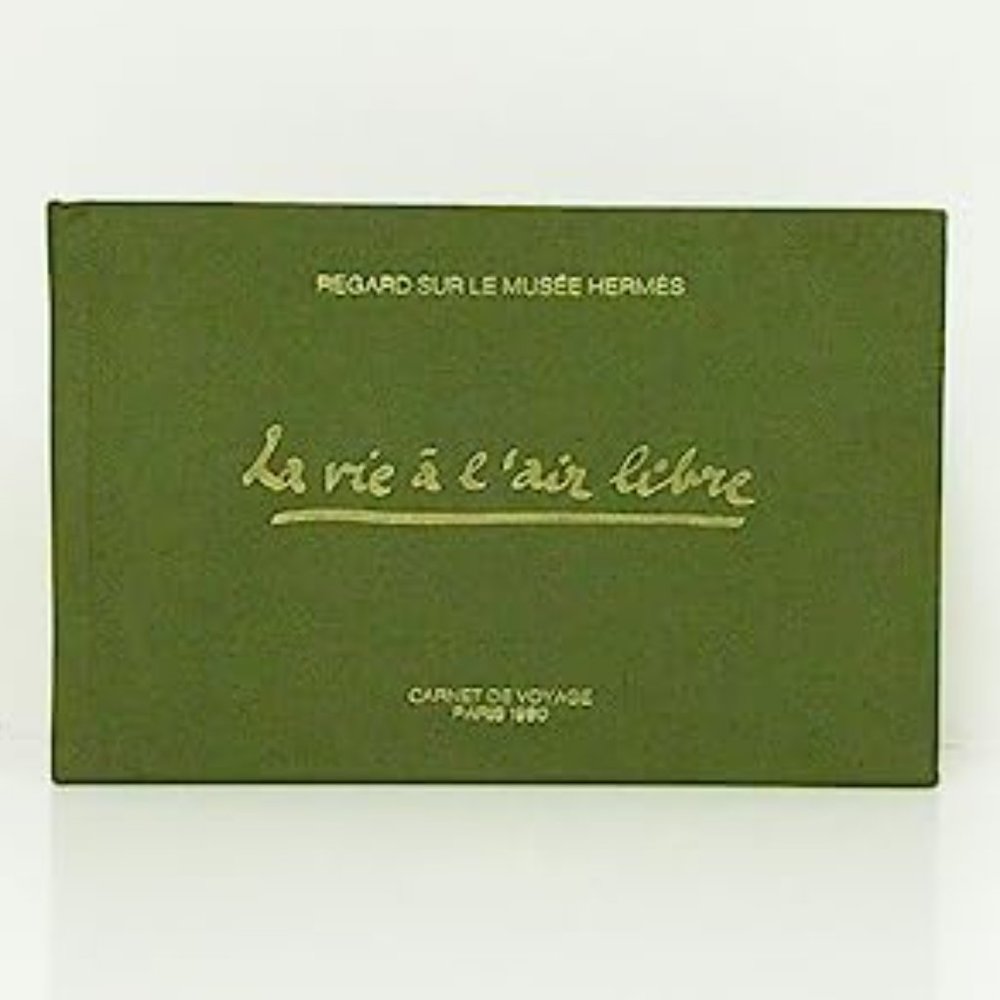 Hermes Papier 1990 Green La Vie à l'air libre Travel Notebook Carnet de Voyage